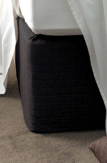 Linen House - Suede Quilted Bedwrap - SINGLE - Black - 45cm Drop - ON CLEARANCE - LESS 25%